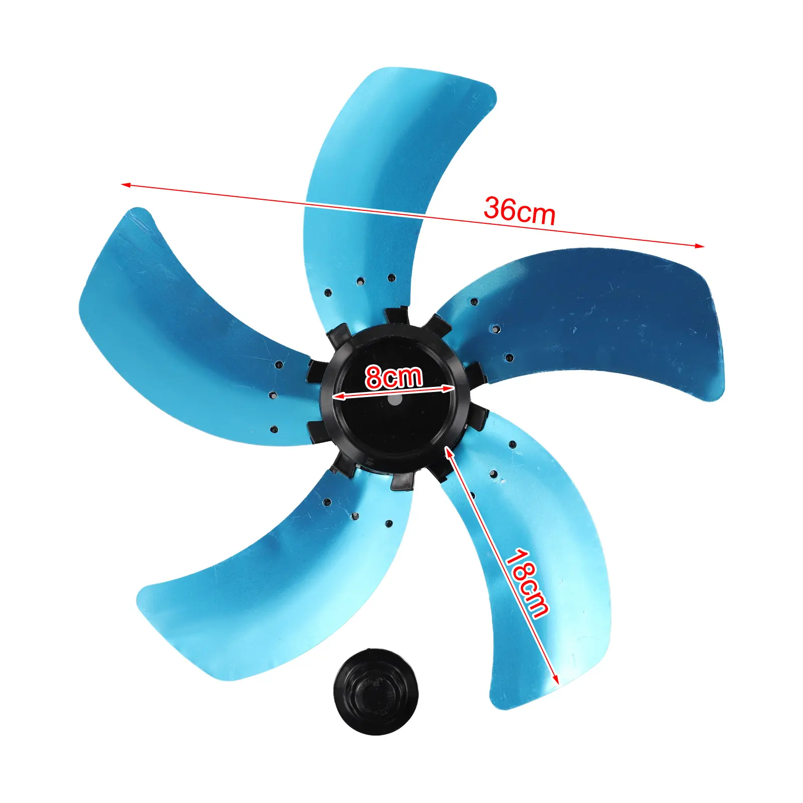 1 Pcs 16-inch Household Aluminum Five-blade Fan With Nut Cover Base Home Fan Parts Blades Equipment Accesssories