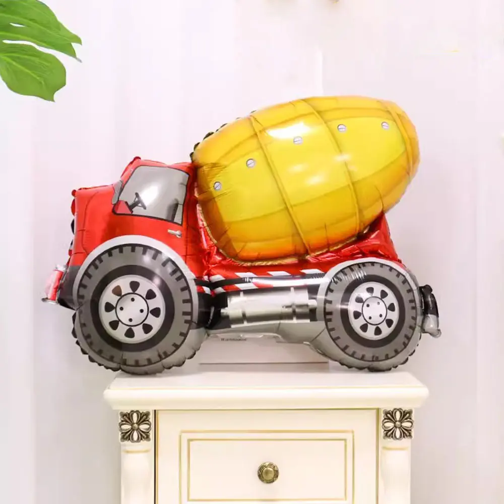1Set Construction Vehicle Foil Balloons Boys Construction Theme Birthday Party Favors Decoration Excavator Truck Globos Supplies