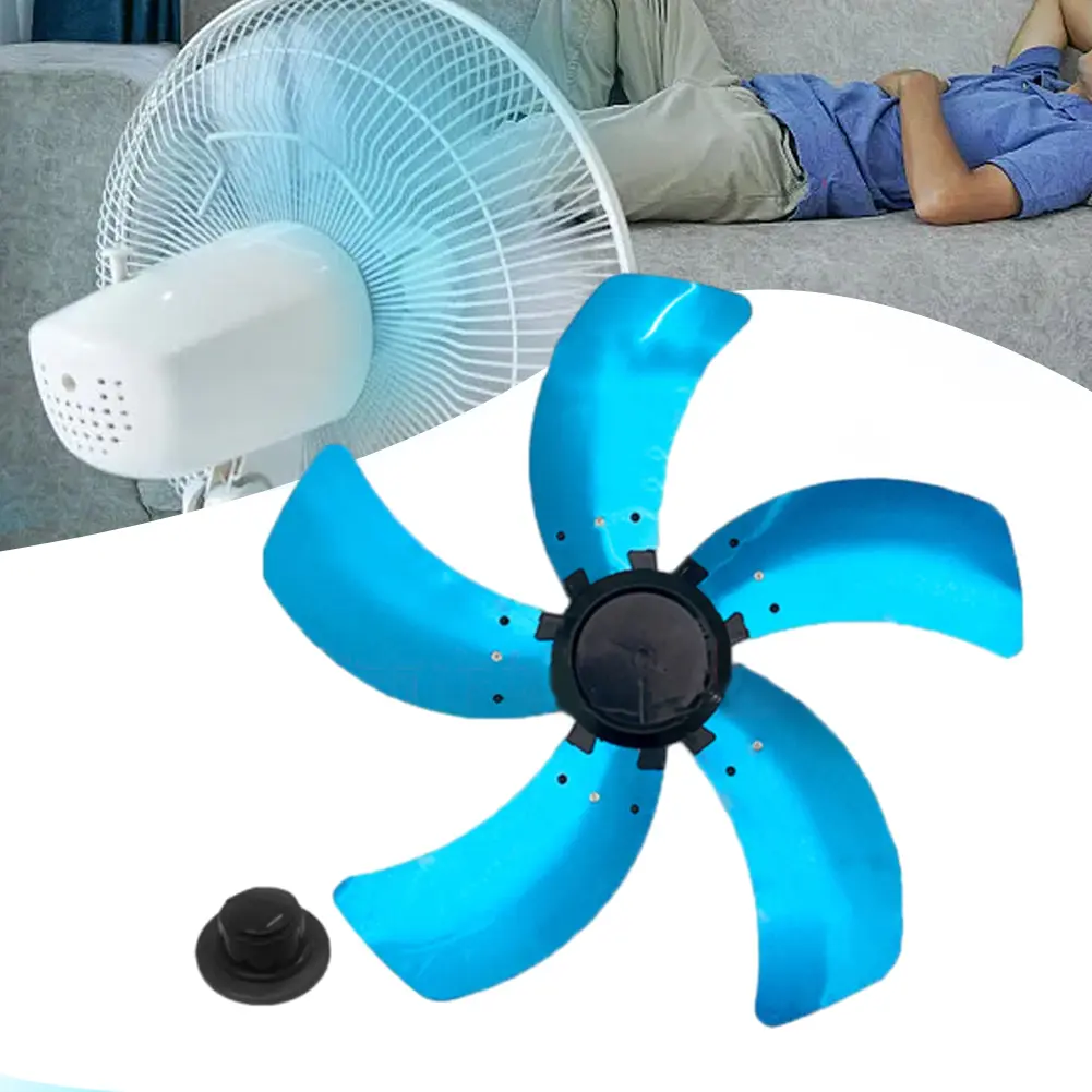 1 Pcs 16-inch Household Aluminum Five-blade Fan With Nut Cover Base Home Fan Parts Blades Equipment Accesssories