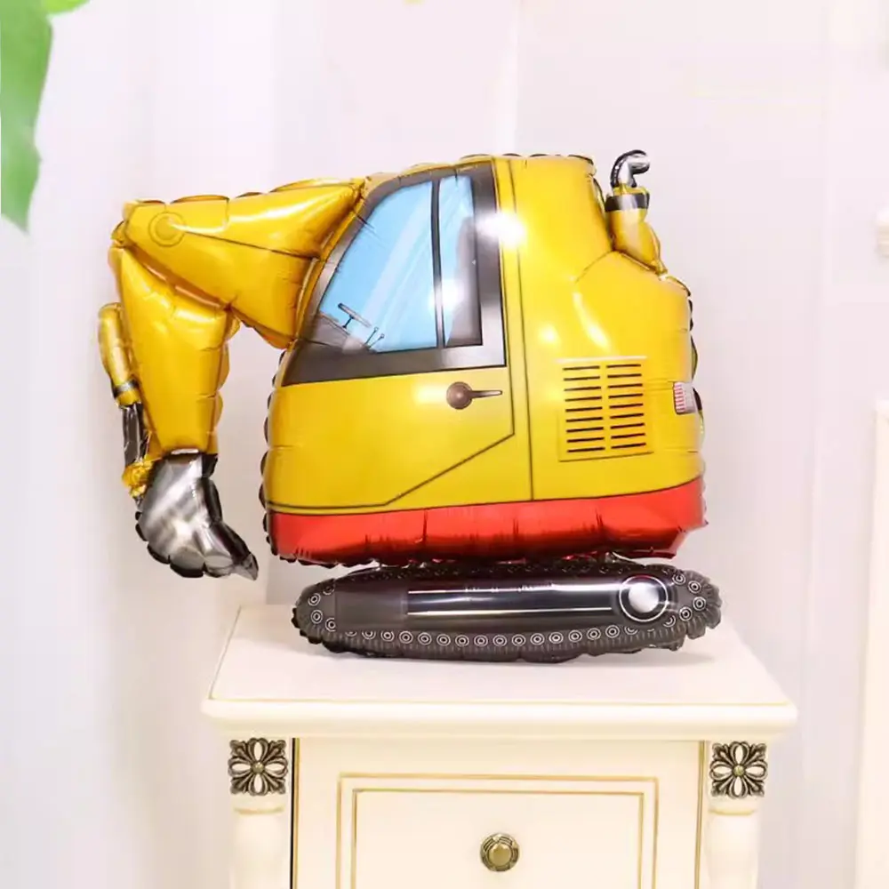 1Set Construction Vehicle Foil Balloons Boys Construction Theme Birthday Party Favors Decoration Excavator Truck Globos Supplies
