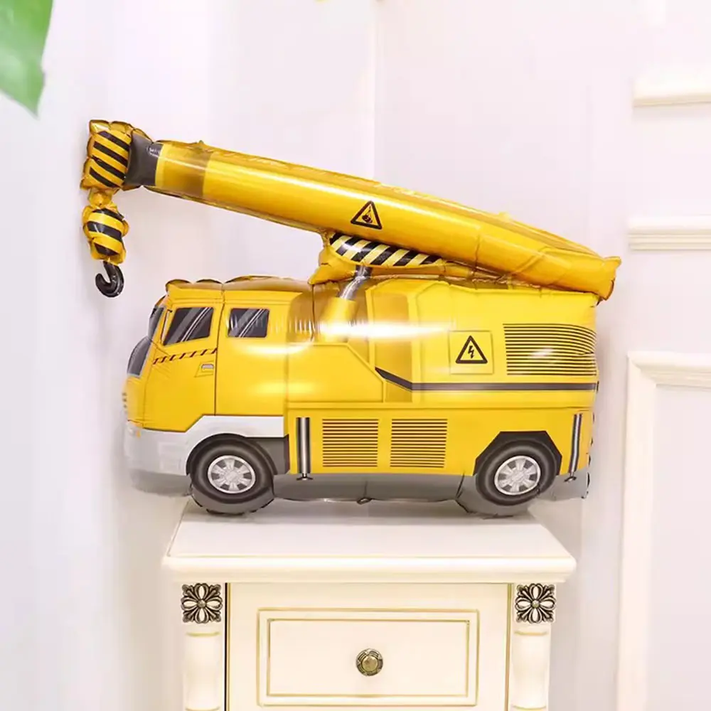 1Set Construction Vehicle Foil Balloons Boys Construction Theme Birthday Party Favors Decoration Excavator Truck Globos Supplies