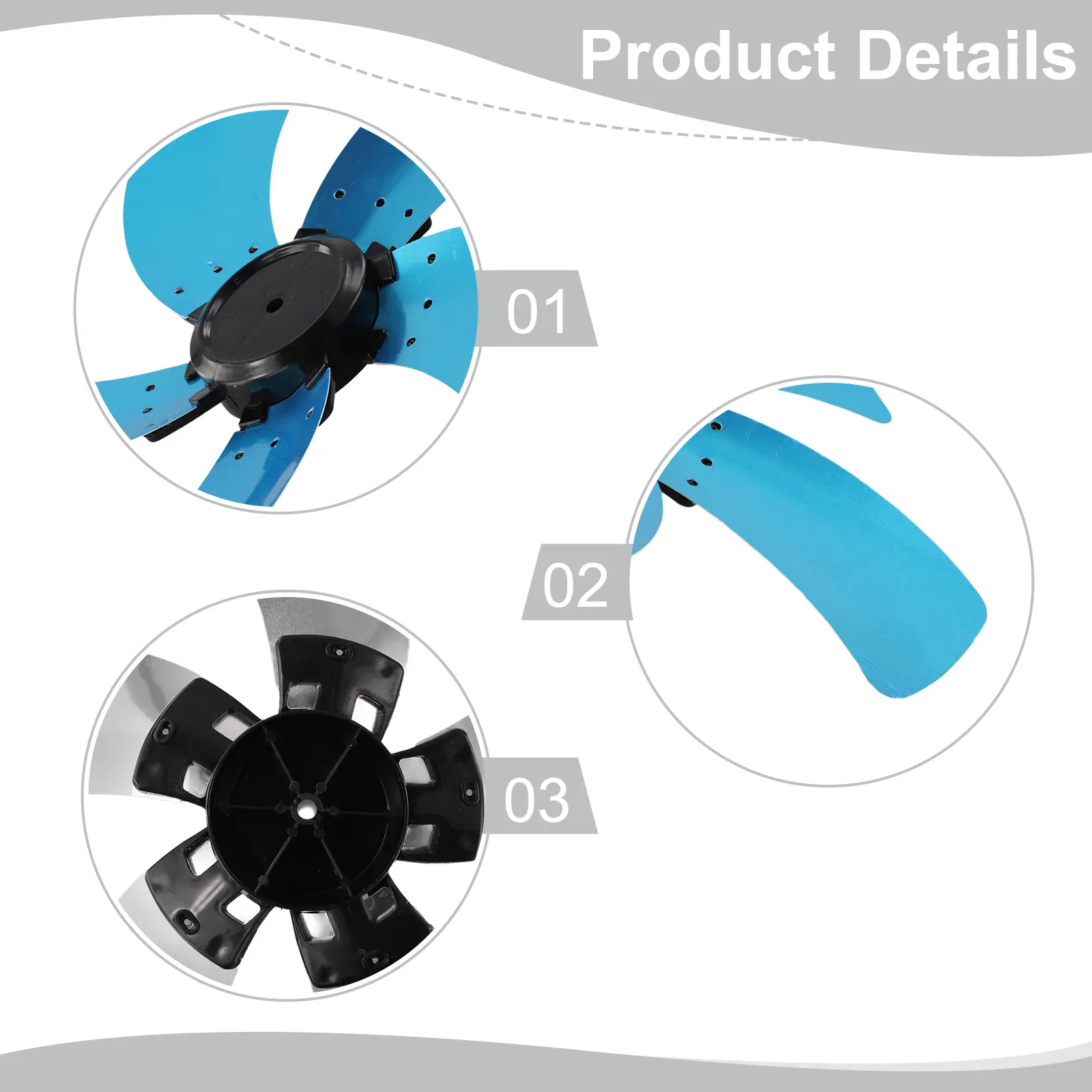 1 Pcs 16-inch Household Aluminum Five-blade Fan With Nut Cover Base Home Fan Parts Blades Equipment Accesssories