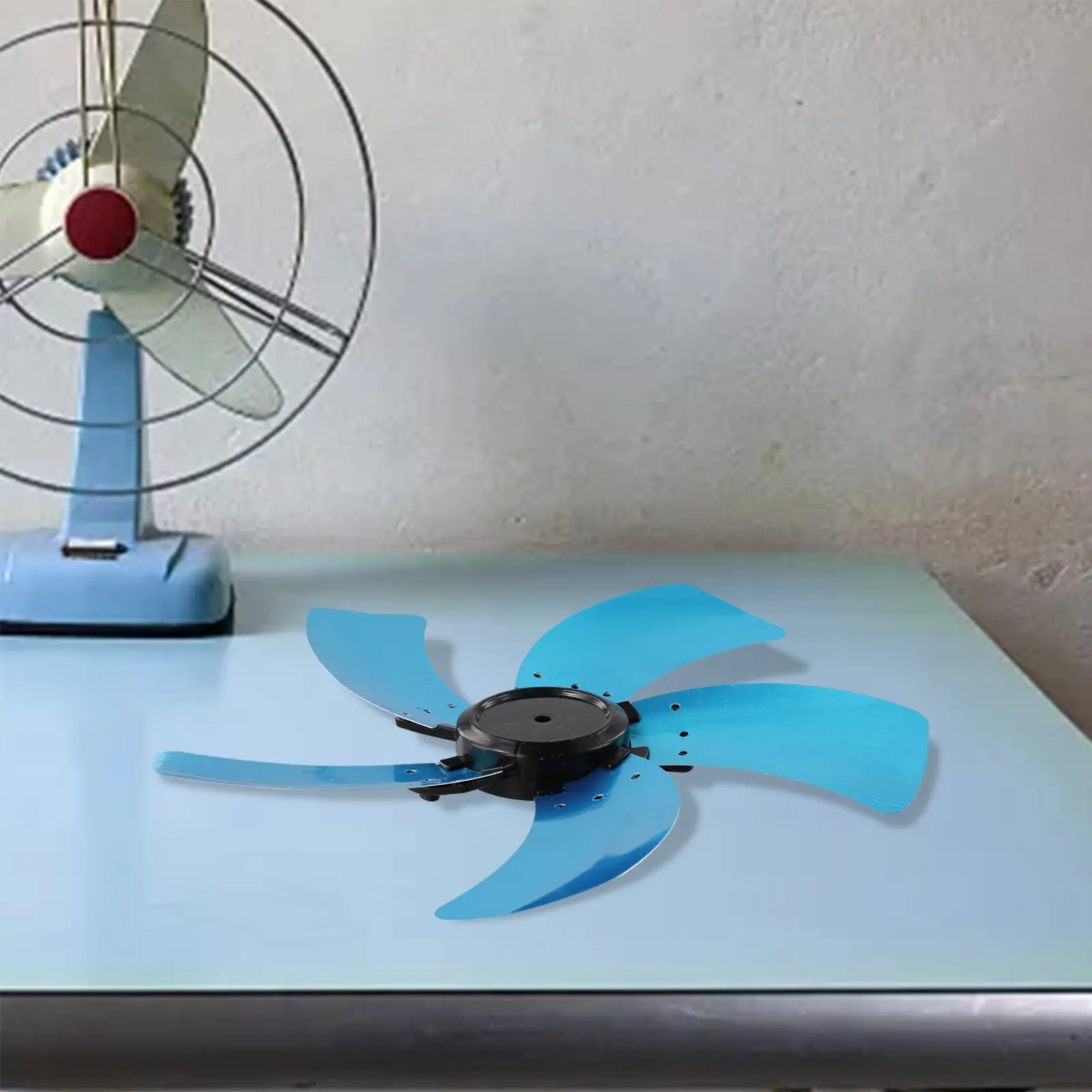 1 Pcs 16-inch Household Aluminum Five-blade Fan With Nut Cover Base Home Fan Parts Blades Equipment Accesssories