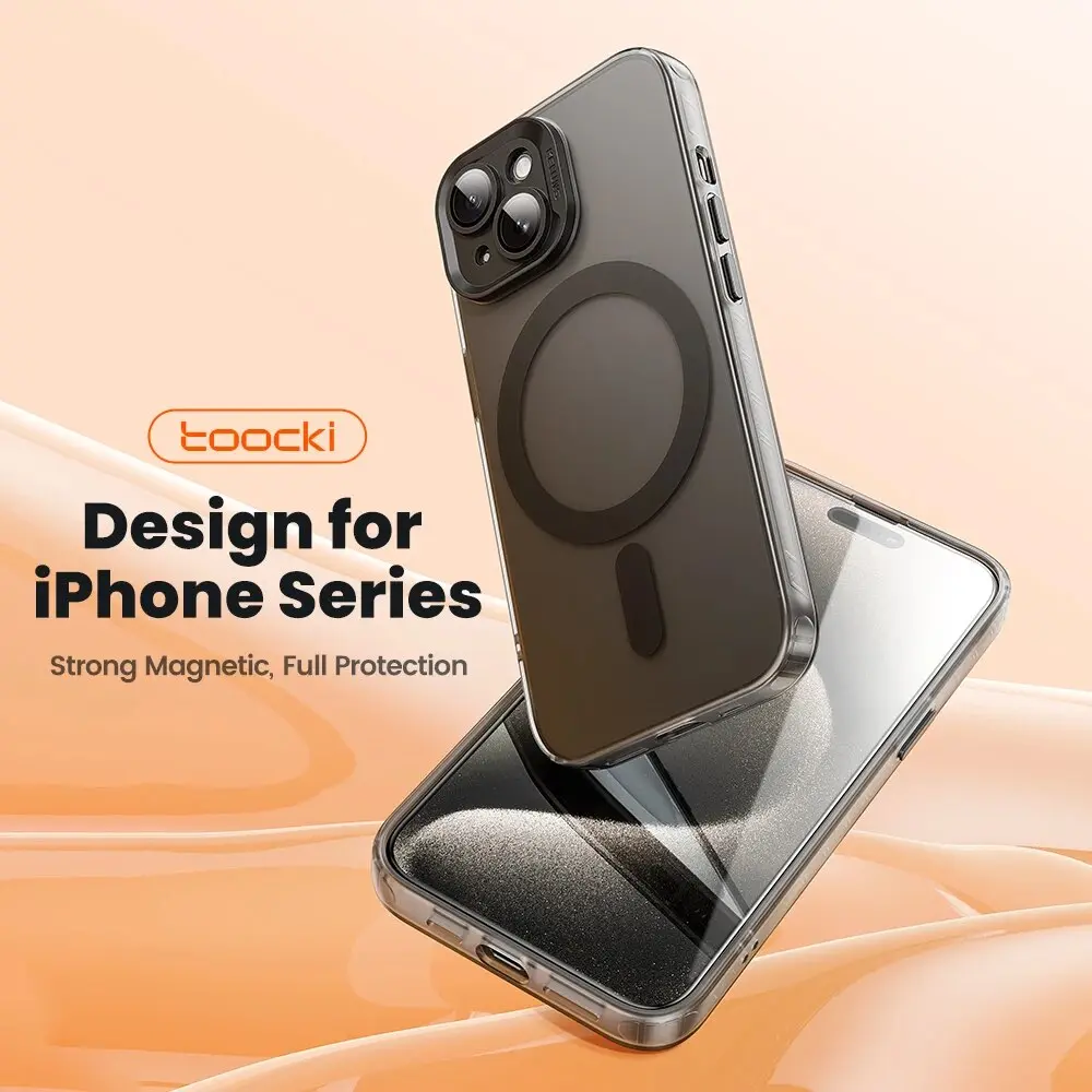 Toocki Matte Magnetic for Magsafe Wireless Charge Case for iPhone 15 14 13 12 Plus Pro Max Shockproof With Lences Protector