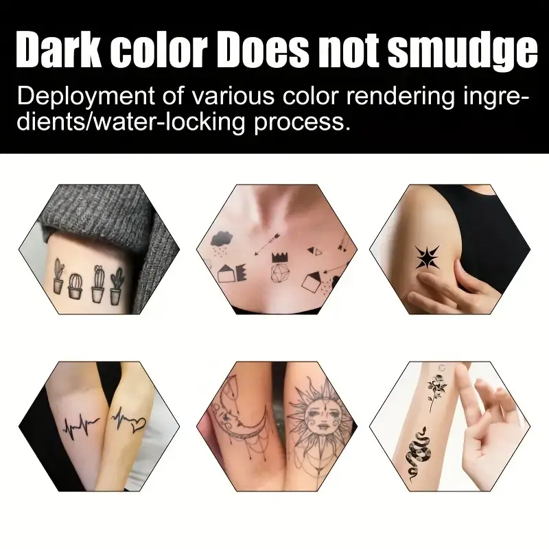 Long-Lasting Temporary Tattoo Inks And Stencils Kit,Freehand Painting Gel for Makeup Trend Party Tattoos Facial Painting Body