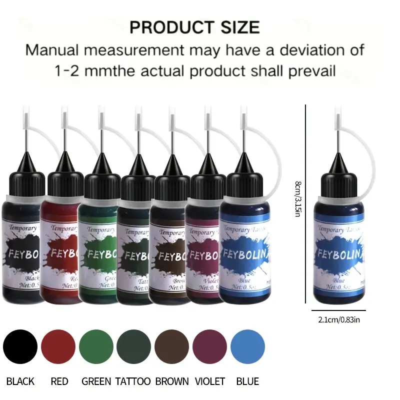 Long-Lasting Temporary Tattoo Inks And Stencils Kit,Freehand Painting Gel for Makeup Trend Party Tattoos Facial Painting Body