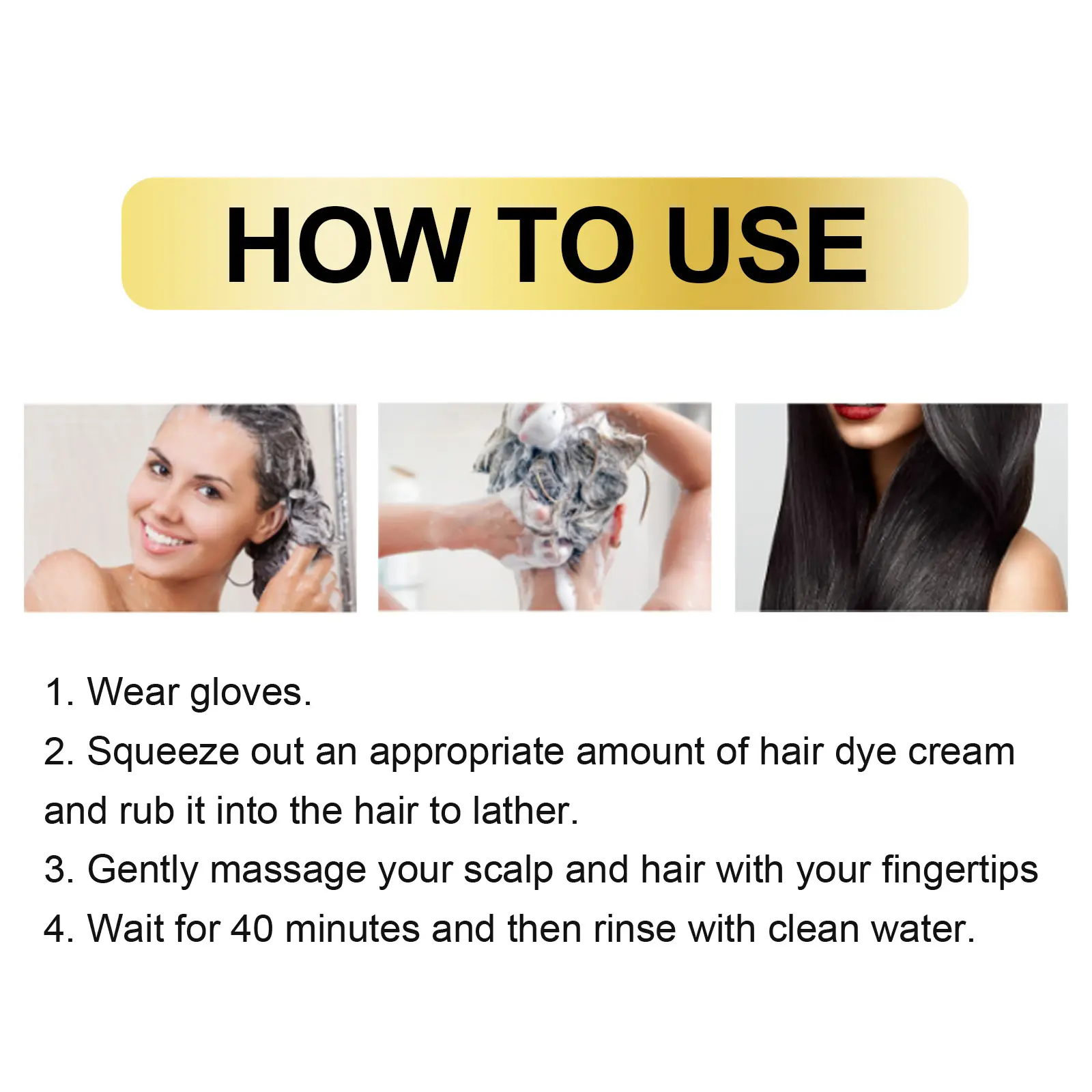 EELHOE Herbal Hair Dye Shampoo Natural Non-irritating Change Hair Color Repair Gray White Cover Hair Care Black Hair Dye Shampoo