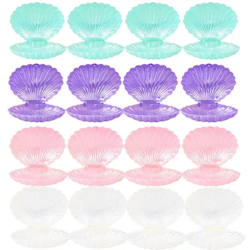 Colorful Mermaid Shell Candy Boxes 5pcs/10pcs Plastic Party Favors for Birthday Wedding Baby Shower Gift Packaging & Storage