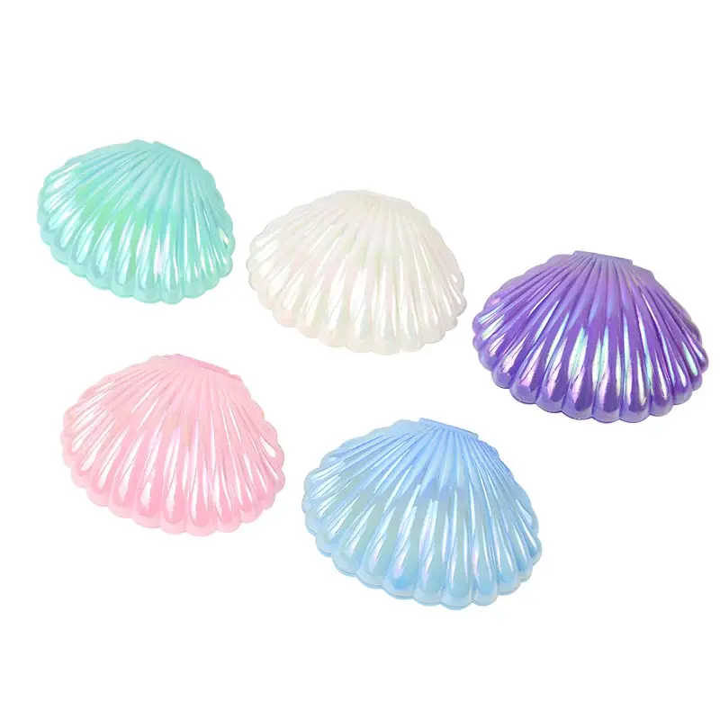 Colorful Mermaid Shell Candy Boxes 5pcs/10pcs Plastic Party Favors for Birthday Wedding Baby Shower Gift Packaging & Storage