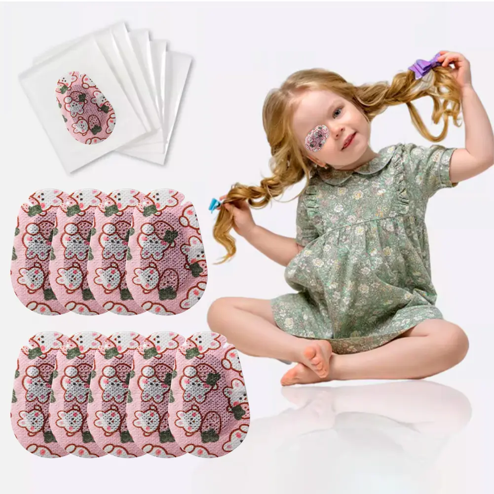 20/60Pcs Children Amblyopia Eye Patch Full Cover Monocular Correction Strabismus Breathable Medical Sterile Eye Patch Bandages