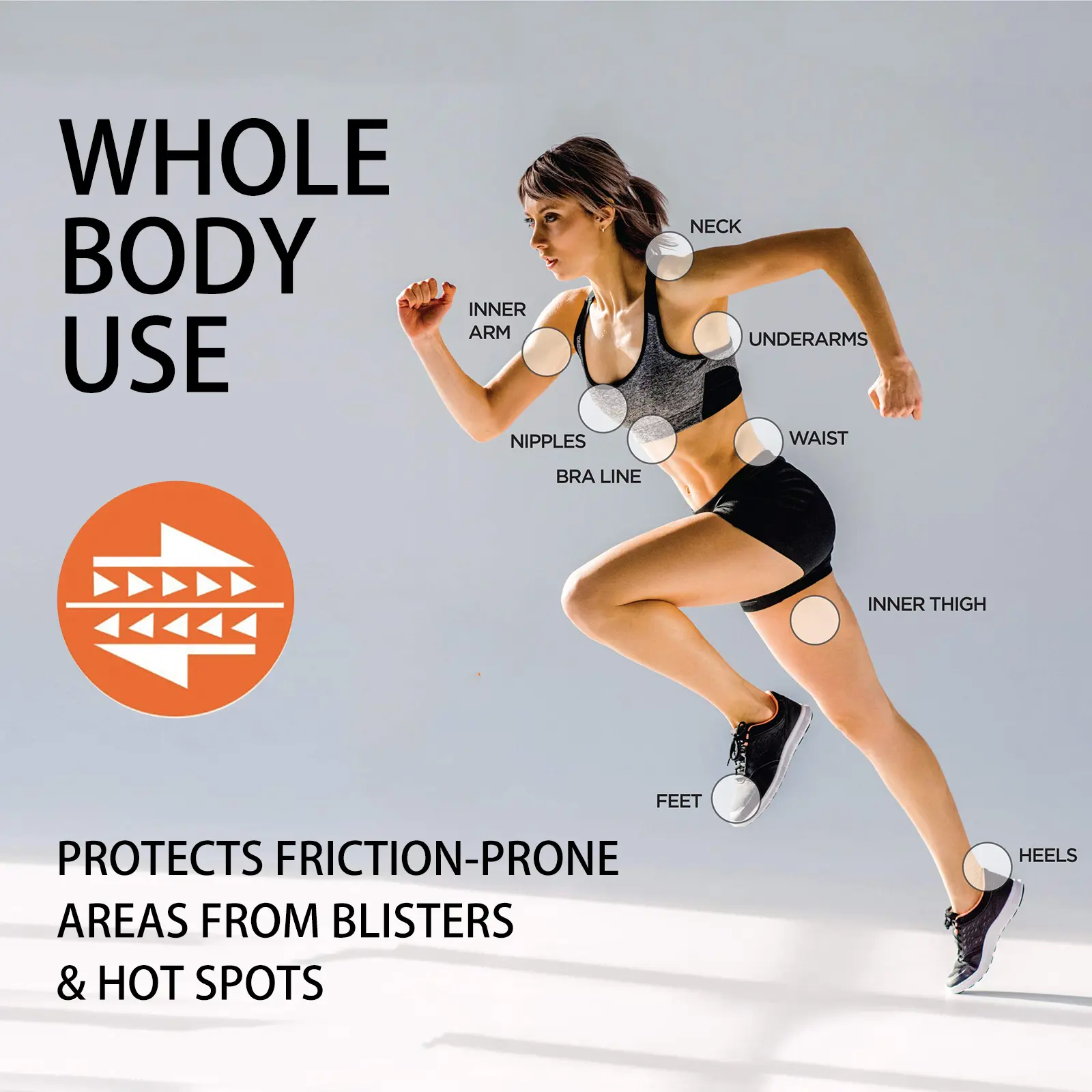 Eelhoe Thigh Rescue Anti-Friction Stick Waterproof Sweat Resistant Easy To Apply Cream Leg Heel Lower Arm Skin Protection Bar
