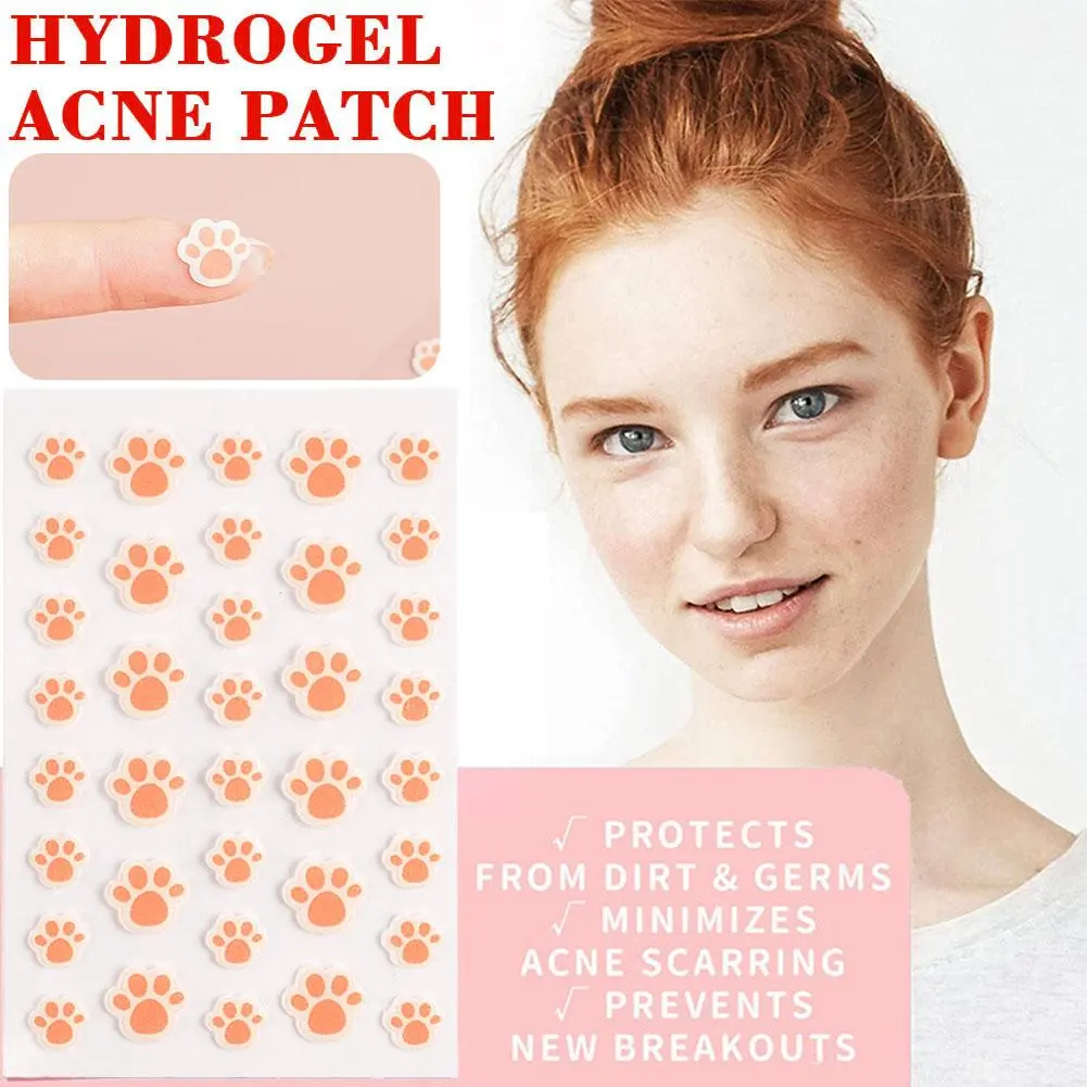 Hydrocolloid Acne Pimple Patch 36 Counts Cute Cat Paws Shaped Acne Absorbing Cover Patch, Invisible For Acne D W3I3
