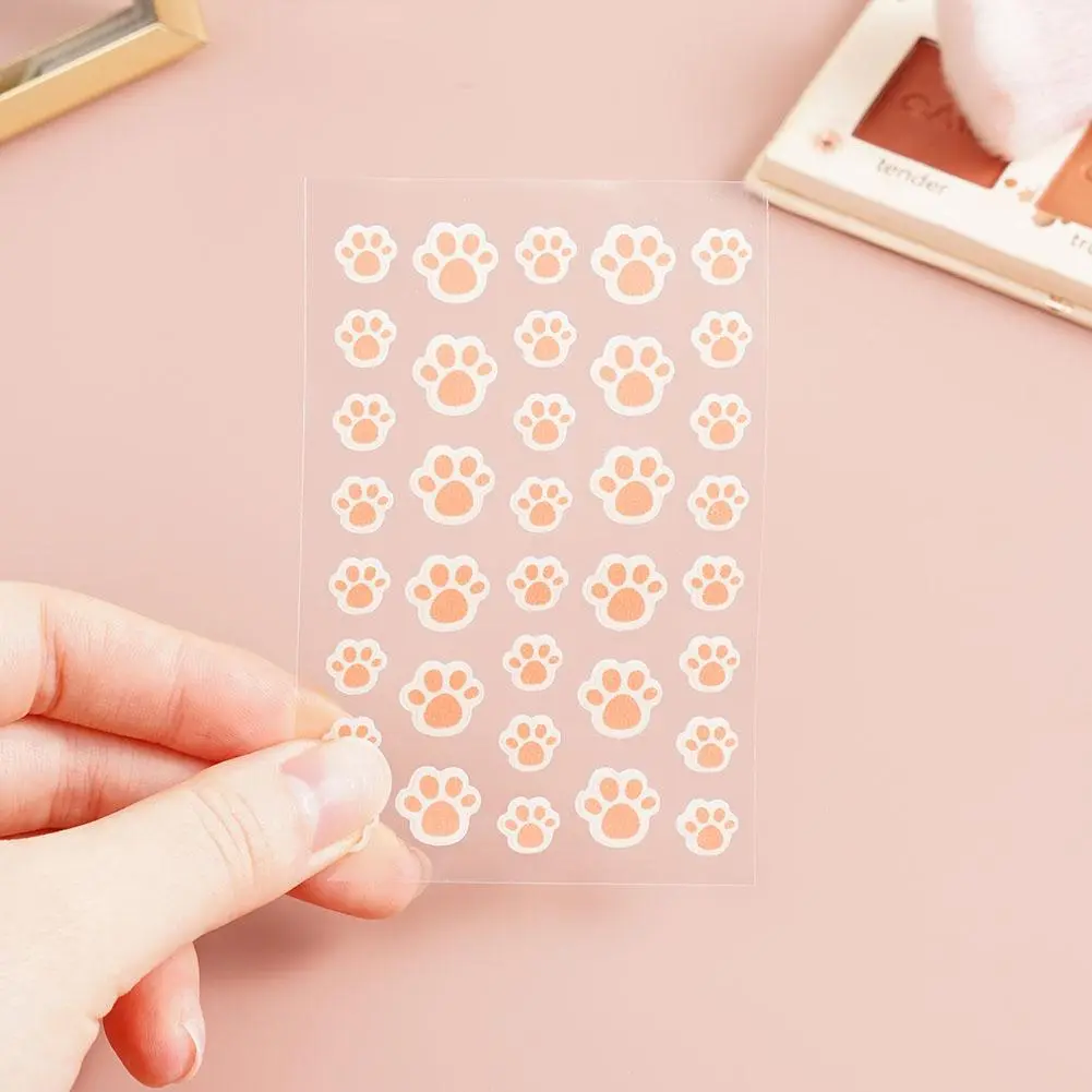 Hydrocolloid Acne Pimple Patch 36 Counts Cute Cat Paws Shaped Acne Absorbing Cover Patch, Invisible For Acne D W3I3