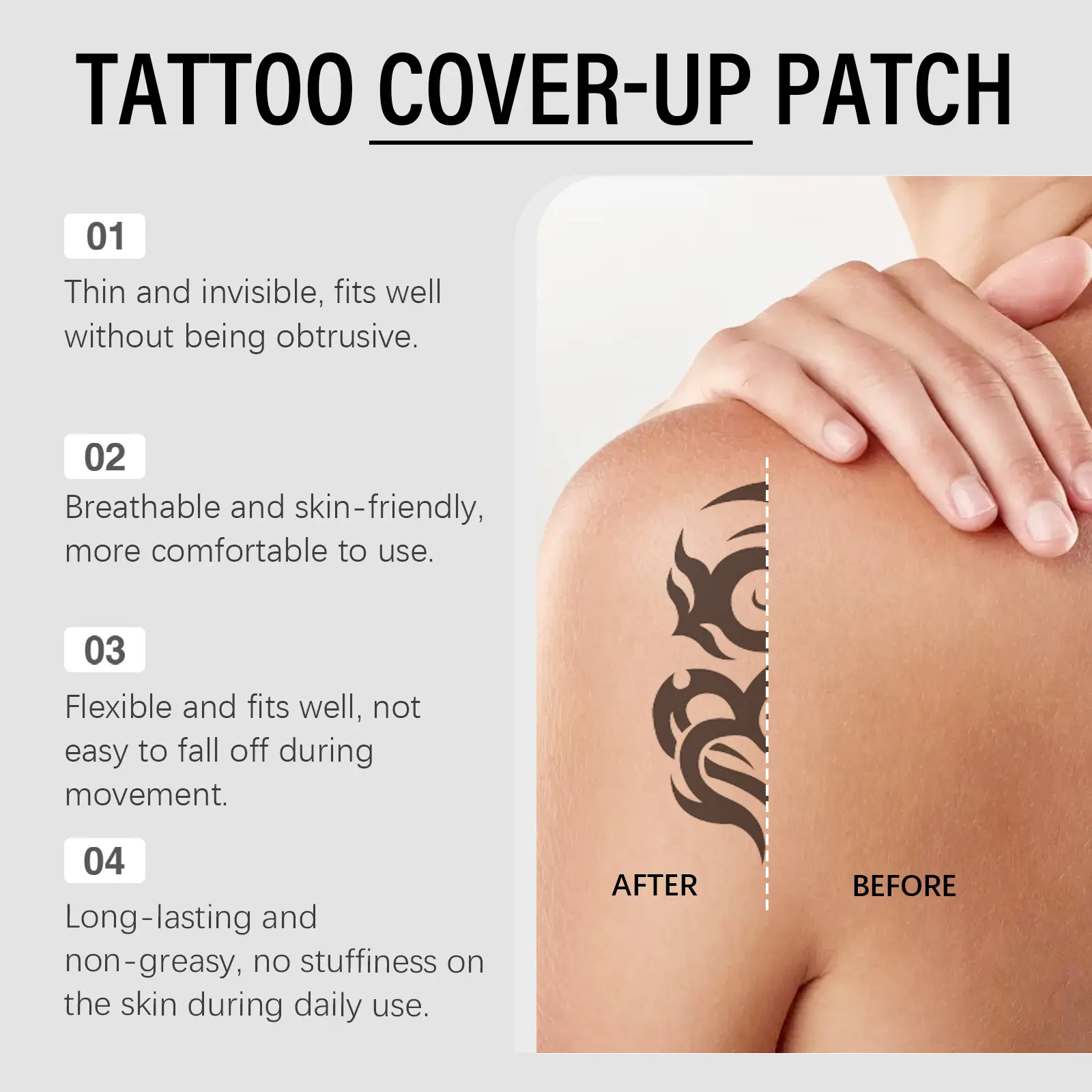 Eelhoe Body Invisible Concealer Patch Lasting Waterproof Tape Full Coverage Cover up Scar Skin Color Tattoo Invisible Stickers