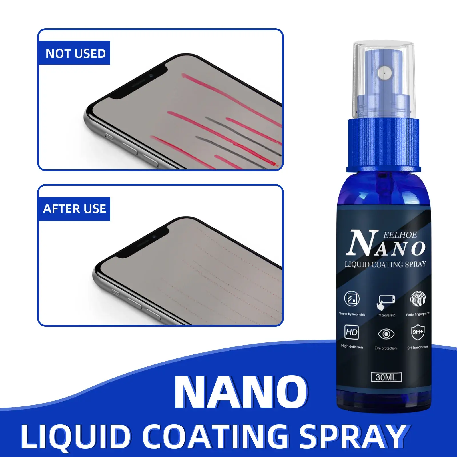 Liquid Glass Screen Protector for Mobile Phones Nano Coating Polish Protective Film Anti-Fingerprint Universal Smart Phone Film