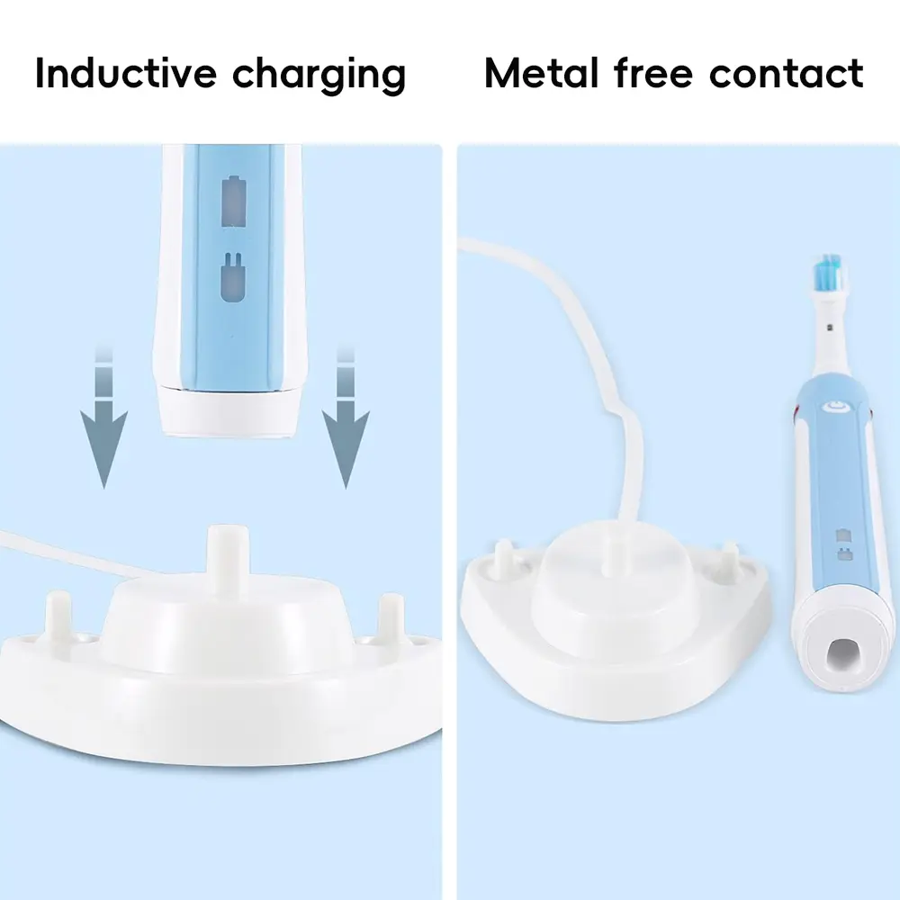Oral B Compatible Electric Toothbrush Replacement Charger Base, Inductive Charging Stand & Brush Heads Holder for Oral B Pro & D