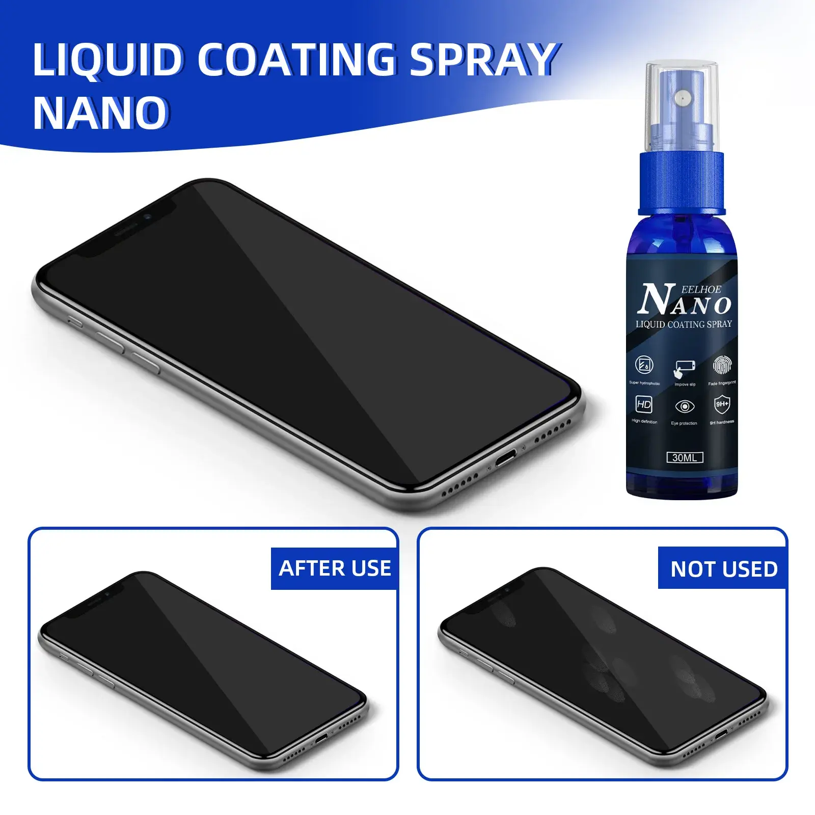 Liquid Glass Screen Protector for Mobile Phones Nano Coating Polish Protective Film Anti-Fingerprint Universal Smart Phone Film
