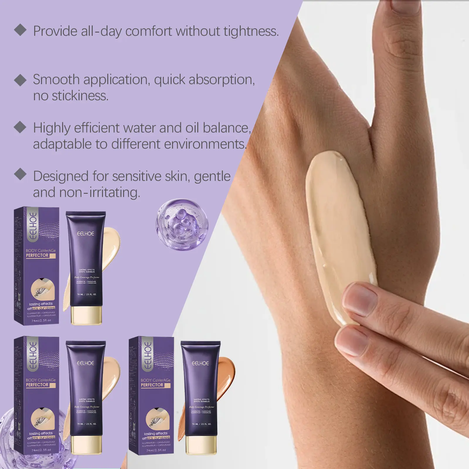 EELHOE Body Concealer Full Coverage Flawless Long Lasting Scar Cover Blemishes Natural Finish Professional Waterproof Concealer