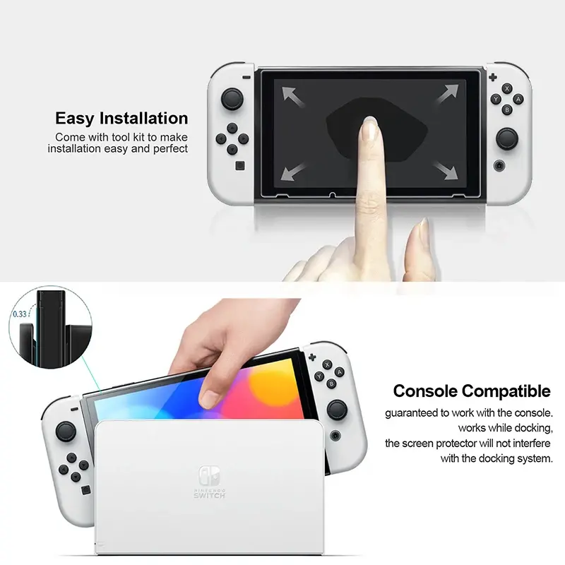 2PCS Protective Glass For Nintend Switch Tempered Glass Screen Protector for Nintendos Switch Oled Lite NS Accessories Film
