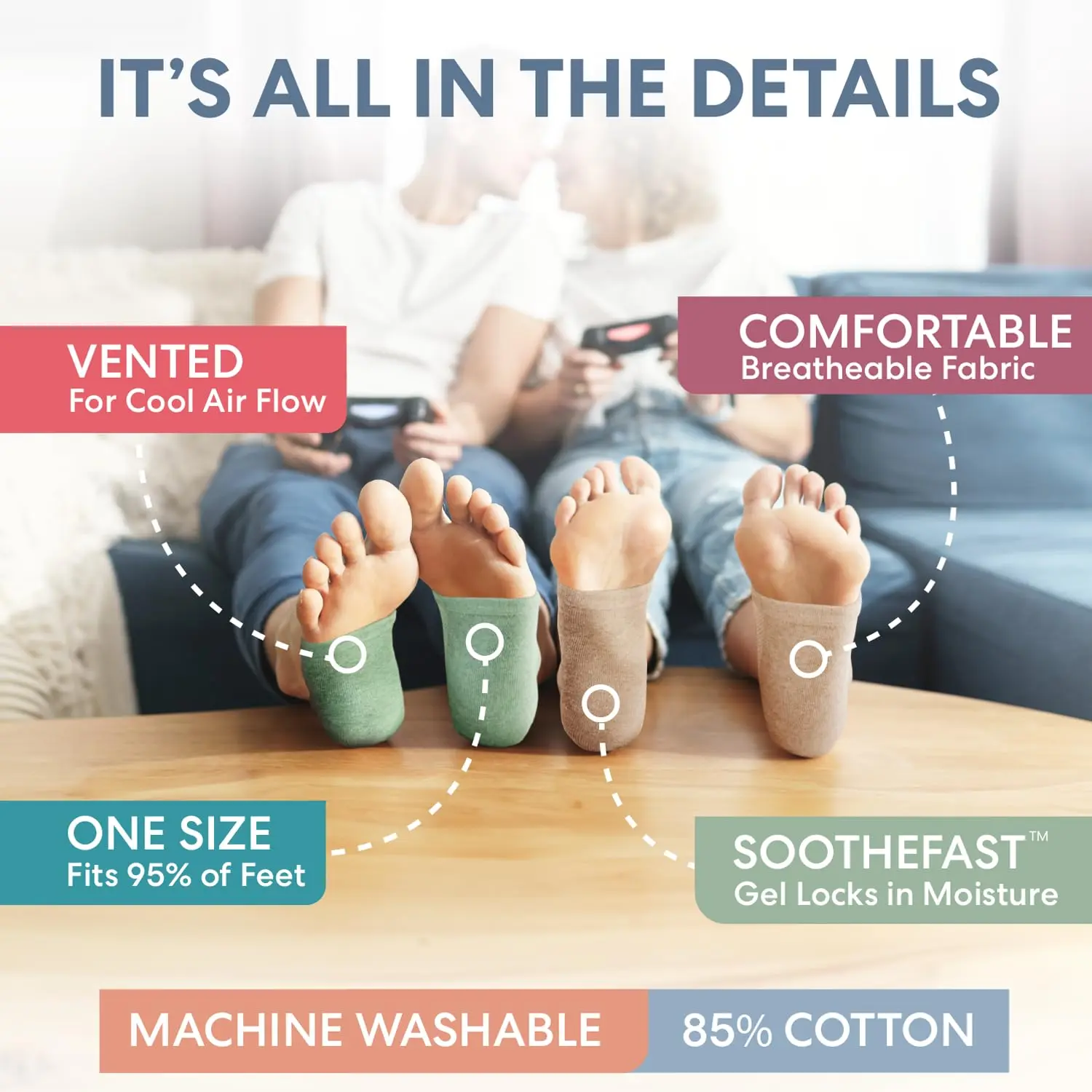 Gel Heel Crack Socks Mesh Breathable Cotton Socks Heel Protection Half Silicone Heel Cover