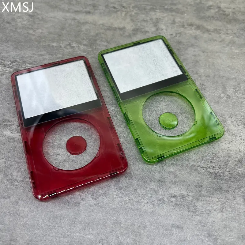Transparent Red Green Front Faceplate Housing Case Cover Click Wheel Center Button For iPod 5th Gen Video 30GB 60GB 80GB