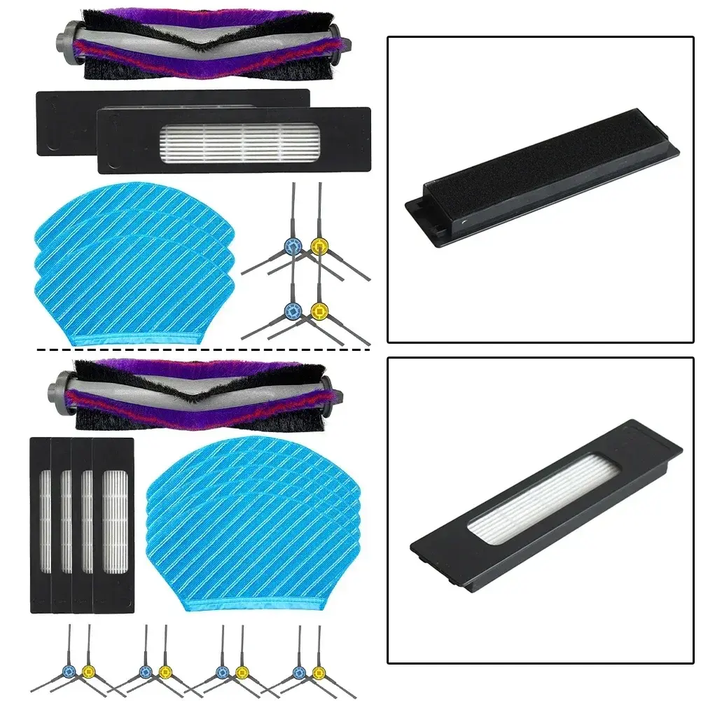 For Eureka NER700 Parts Accessories Main Brush Side Brush Filter Rag Kit Aspiradoras Para El Hogar Robot Accessories Side Bag