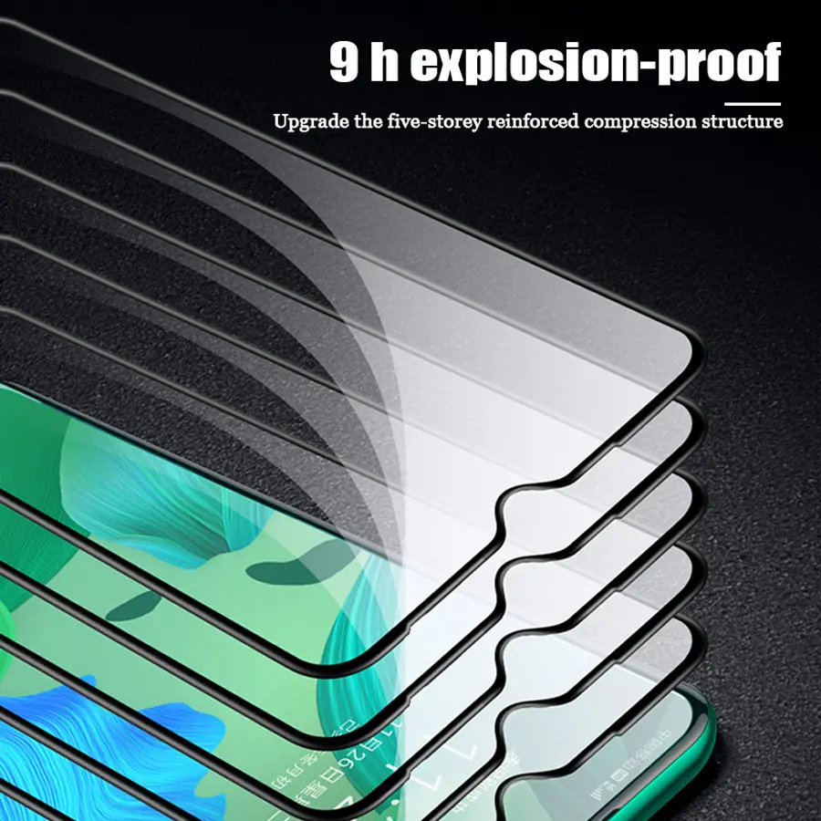 4PCS Full Cover Protective Glass For Huawei P30 P20 P40 Lite P20 P30 Pro Screen Protector For Huawei P Smart Z 2021 2019 Glass