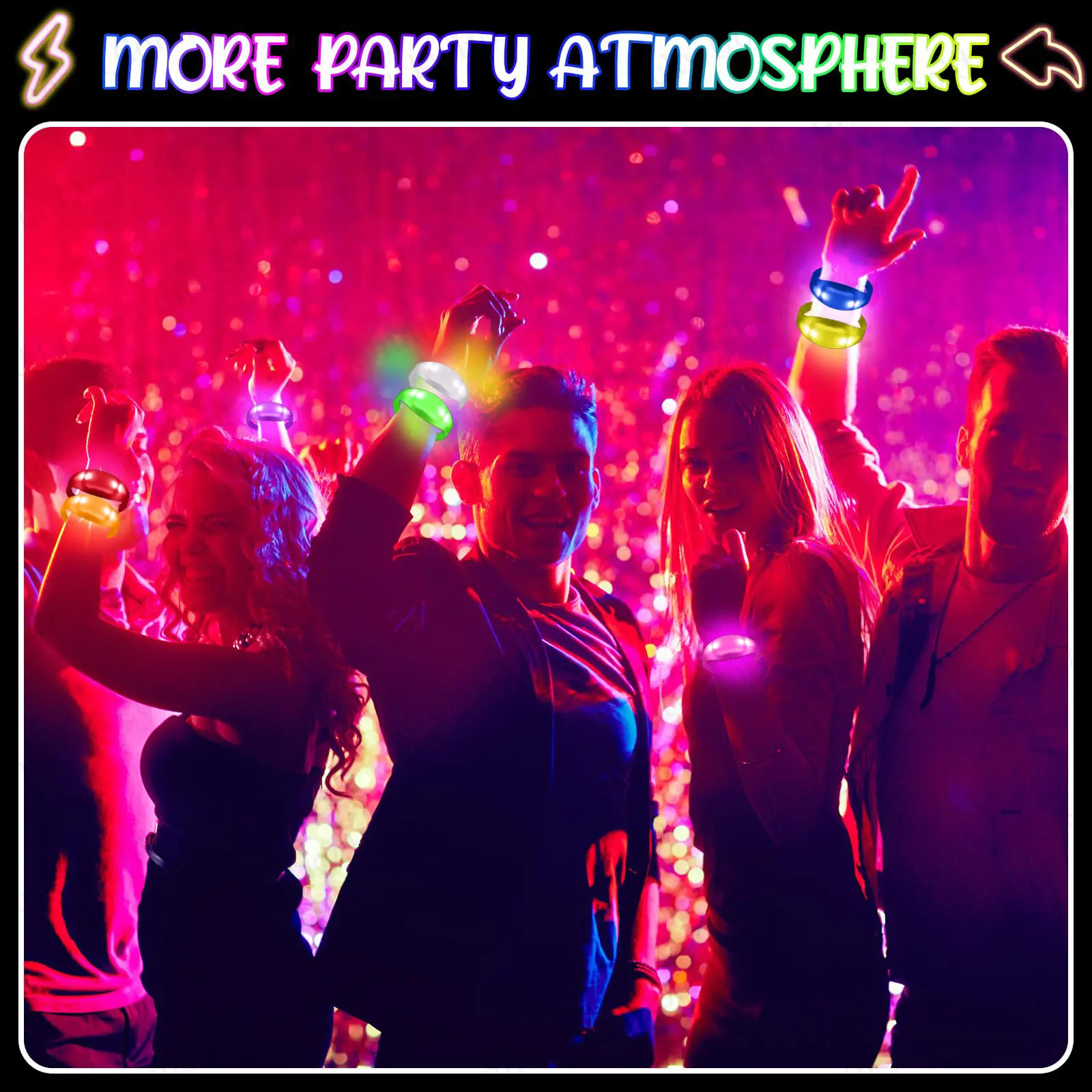 Music & Sound Activated Glow Bracelets Led Bracelet Music Rhythm Glowing Party Wedding Accessories for Concert Camping