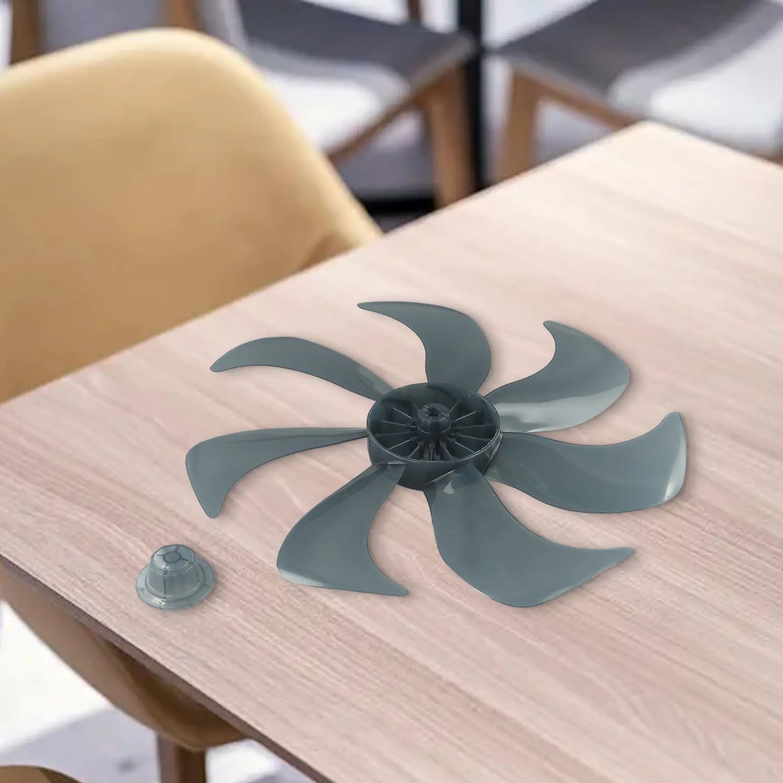1 Pcs 14 Inch Household Floor Fan Table Plastic Fan Blade With Nut Cover Transparent Fan Blade Fan Accessories