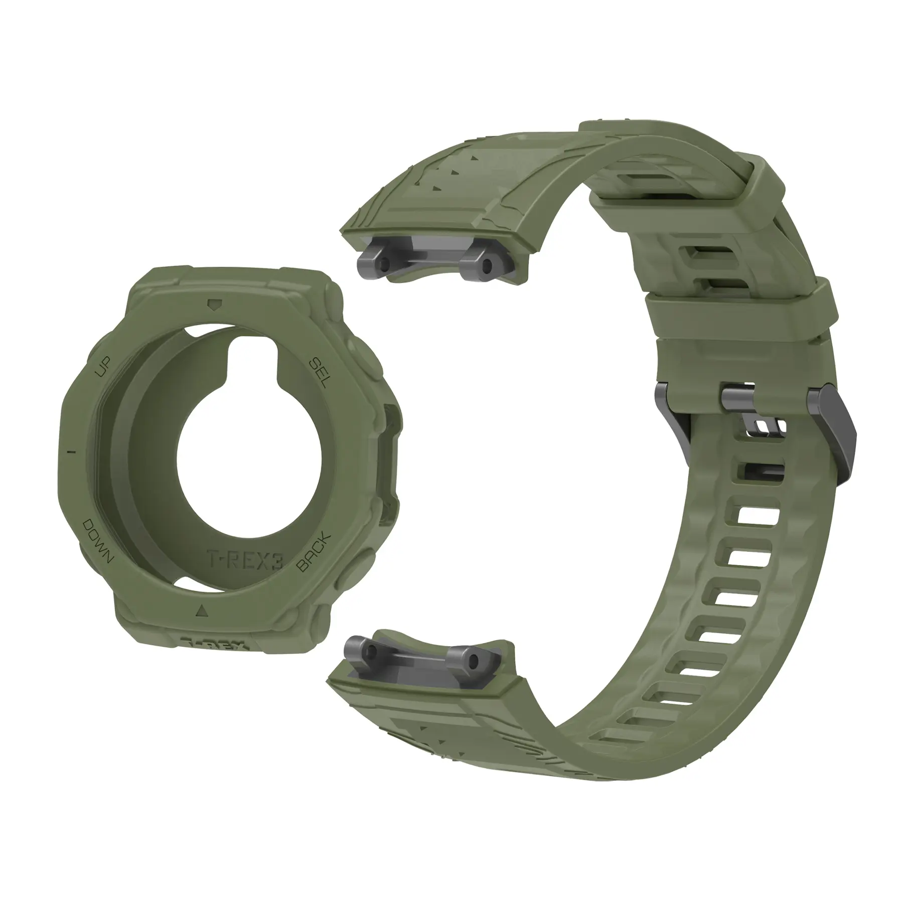 Protector Case+Strap For Huami Amazfit T-REX 3 Silicone Watch Band Protective Shell Cover Sport Bracelet  For Amazfit T-Rex 3