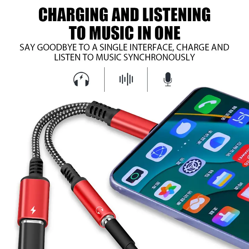 2 in 1 OTG Elbow Type USB C to 3.5mm Jack AUX Audio Headphone Adapter 60W Fast Charging For Samsung iPhone 16 Pro Huawei Xiaomi