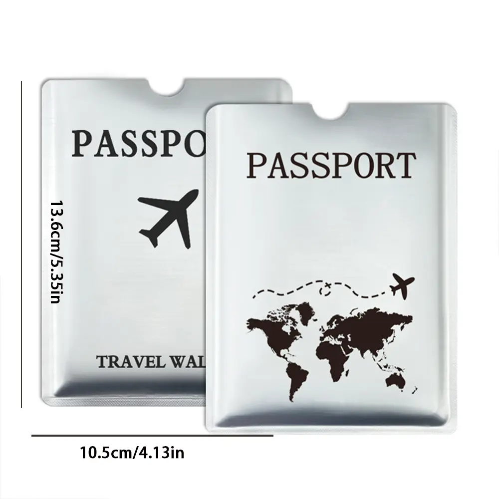 Aluminum foil passport protective case, anti-magnetic and anti-theft brush, laser aircraft version passport holder A-DH