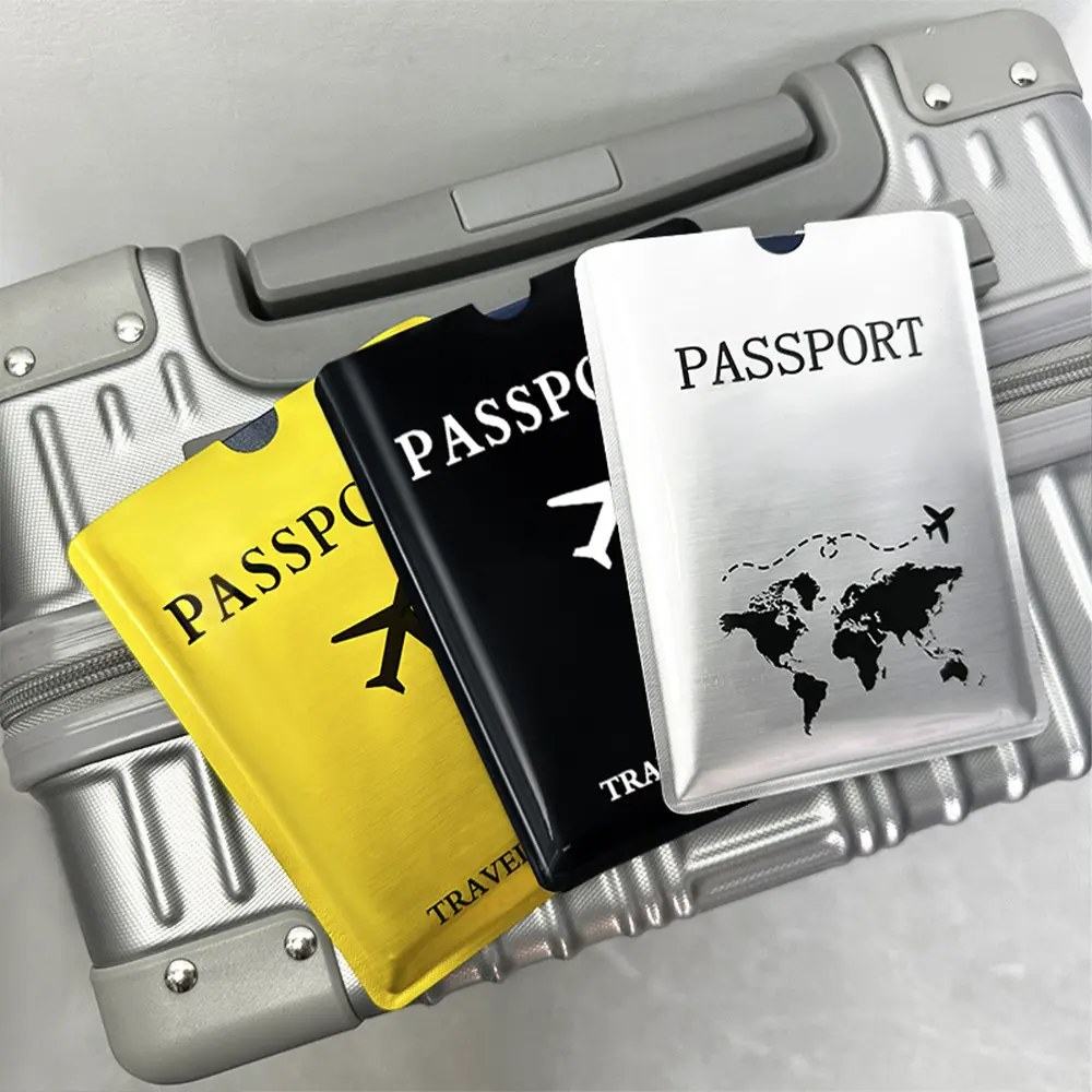 Aluminum foil passport protective case, anti-magnetic and anti-theft brush, laser aircraft version passport holder A-DH