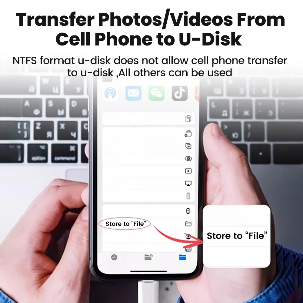 USB C Adapter Type C To USB 3.0 OTG Lightning Male To USB Female High Speed Data Transmission For Macbook iPhone15 14 Pro Laptop