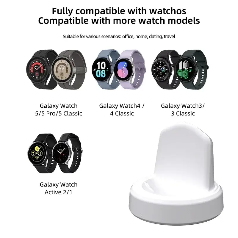 Wireless Watch Charger Compatible For Samsung Galaxy Watch 5 Pro 5/4/3 Active 2/1Gear Sport/S3 Portable Charging Dock Station