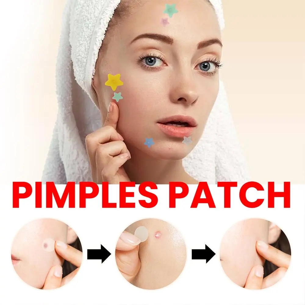 200pcs Colorful Star-Shaped Hydrocolloid Invisible Pimple Patches For Face, Cute Zit Cover Stickers Skin Care