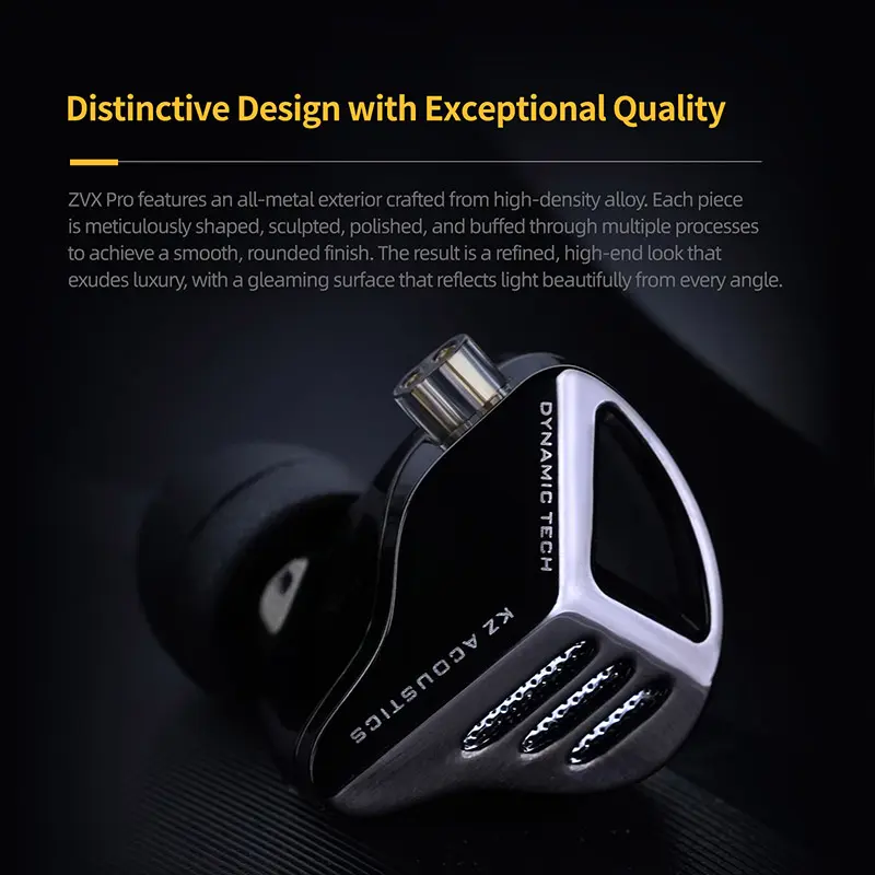 KZ ZVX PRO Wired Earphones HiFi Bass Music Metal Earbuds Stage Live Monitor Sport Headphones Noise Cancelling IEM Gaming Headset