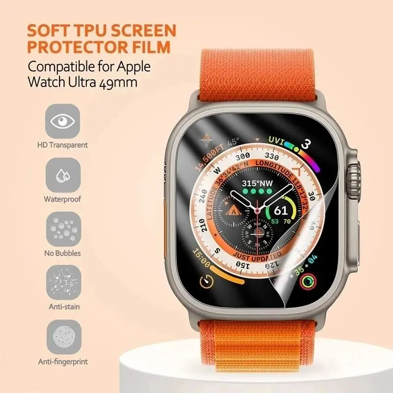 Screen Protector for Apple Watch Series 9 8 7 6 SE 5 4 Ultra 2 Smart Accessories for IWatch 49mm 44mm 40mm 45mm 41mm Film Cover