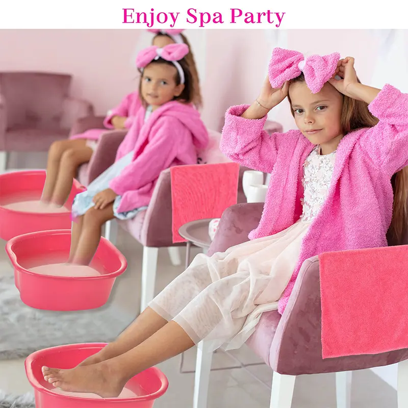 Kids Foot Spa Kit for Girls Pedicure Spa Party Favors for Kids Birthday Foot Tub Washbasin Salon Towels Sleepover Sleeping Party