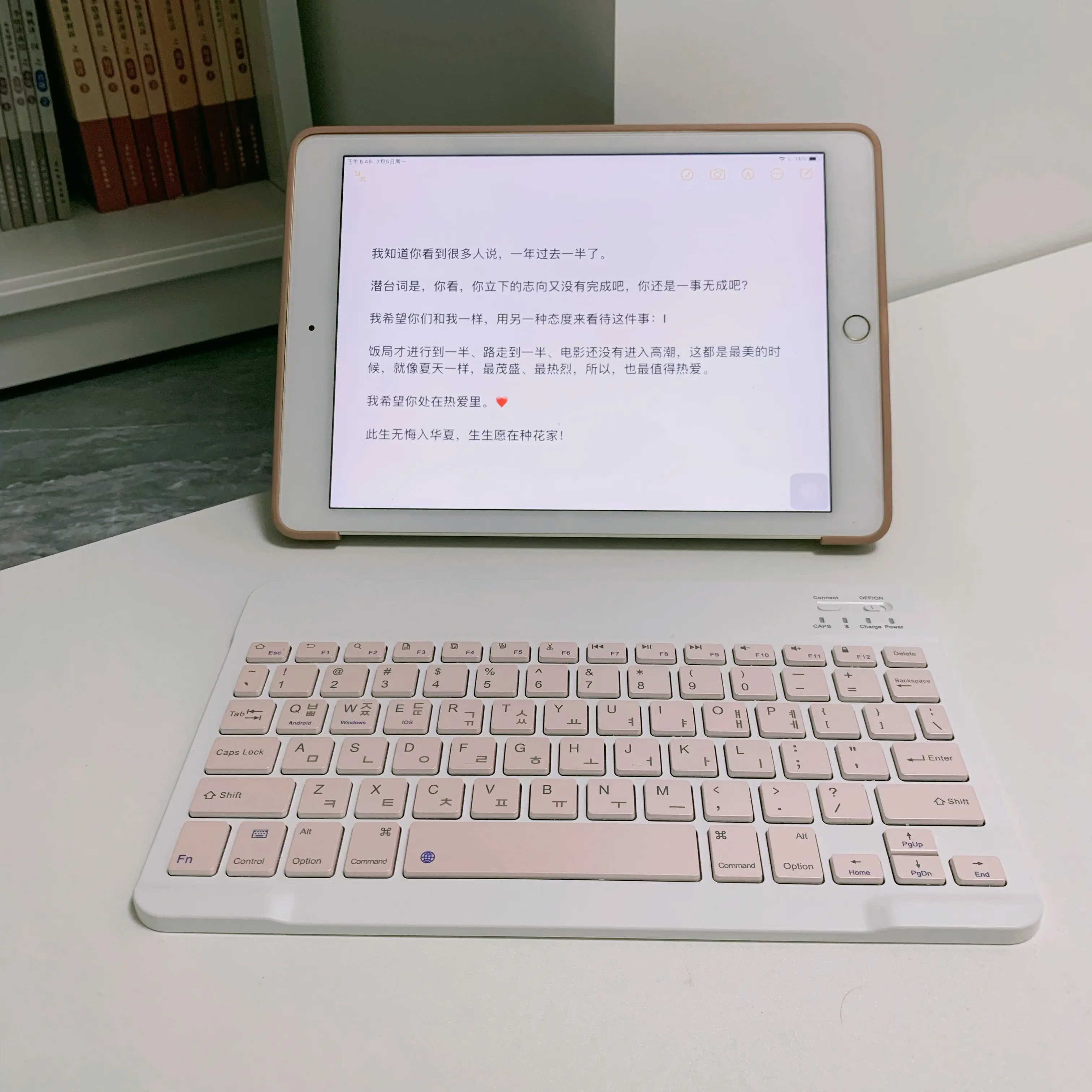 Korean language Ultra-Slim Bluetooth Keyboard Portable Mini Wireless Rechargeable for Apple iPad iPhone Korean