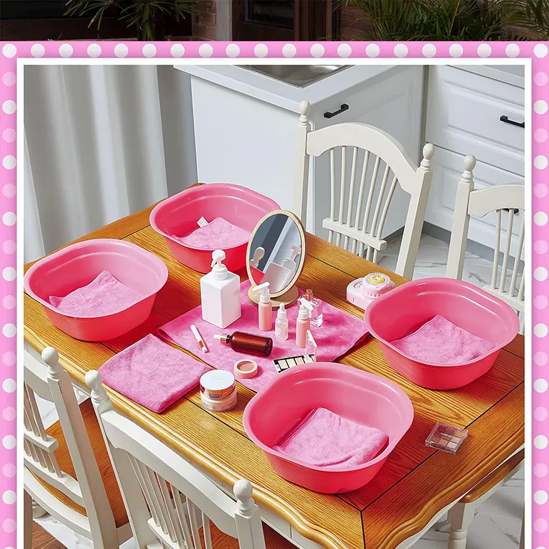 Kids Foot Spa Kit for Girls Pedicure Spa Party Favors for Kids Birthday Foot Tub Washbasin Salon Towels Sleepover Sleeping Party