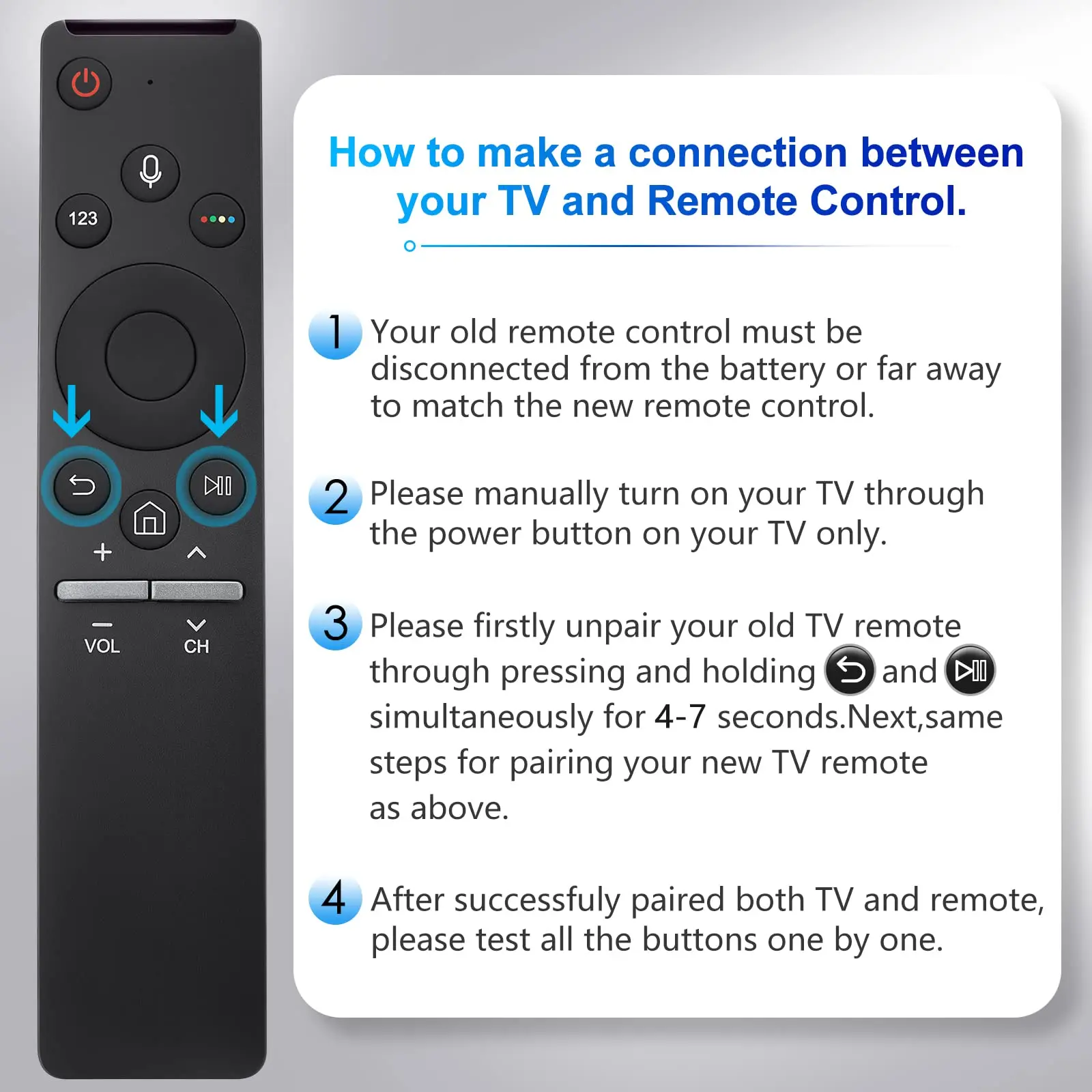 Replacement Voice Remote for Samsung Smart Curved Frame QLED LED LCD 8K 4K TVs with Voice Function, with Standing Silicone Cover