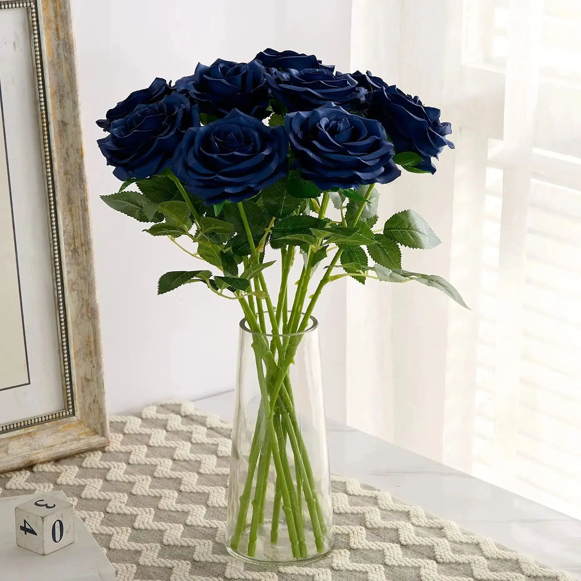 Artificial Rose 10pcs Open Flower Bouquet Faux Rose Stems for Wedding Arrangement, Bridal Bouquet, Fake Faux Silk Flowers