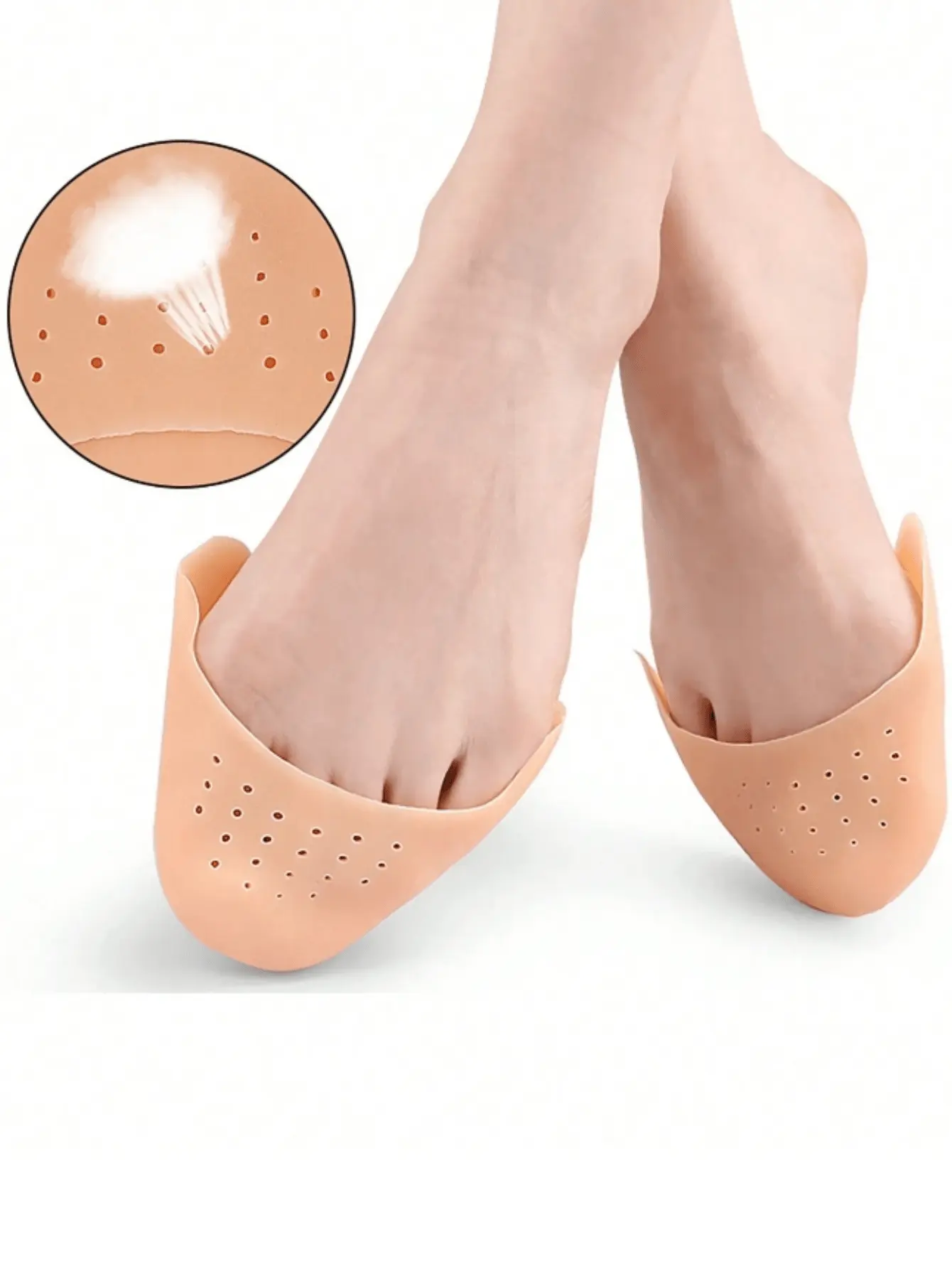 2 Pairs of Toe Protective Covers, Anti-Wear Toe Covers, High Heels, Silicone Toe Anti-Pain, Non-Abrasive Foot Pads, Large and Small Toe Protectors