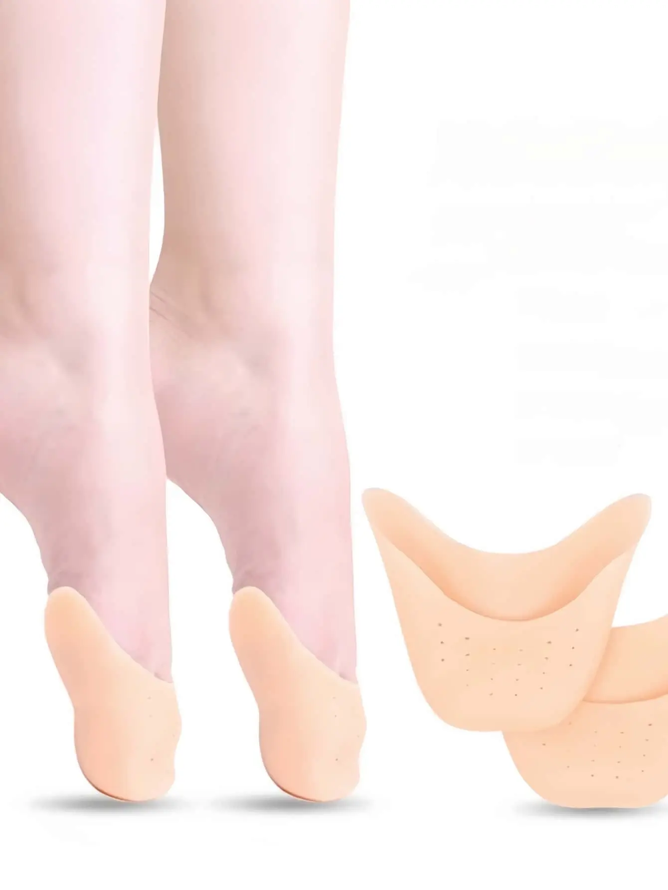 2 Pairs of Toe Protective Covers, Anti-Wear Toe Covers, High Heels, Silicone Toe Anti-Pain, Non-Abrasive Foot Pads, Large and Small Toe Protectors