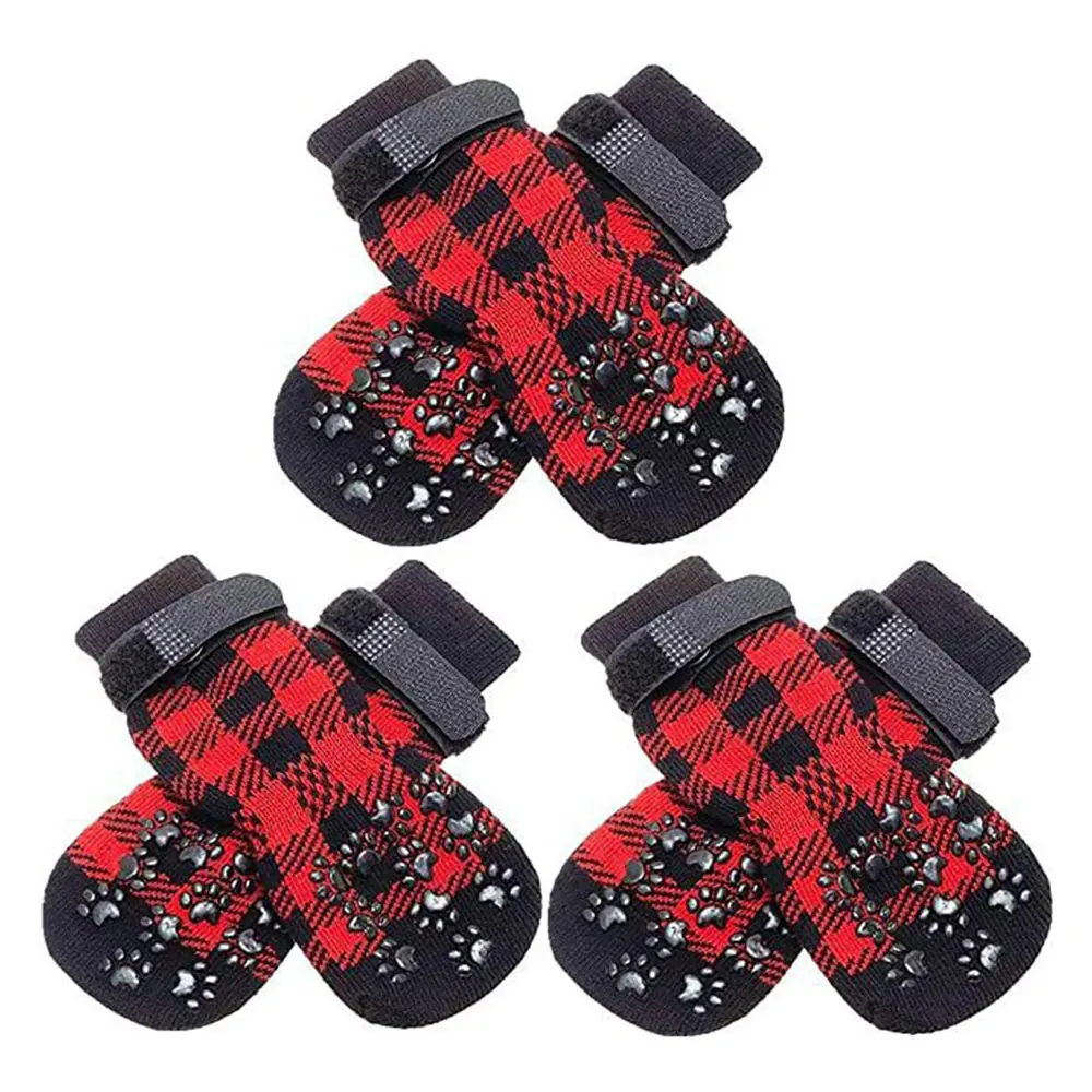 Dog Boots Waterproof Shoes Breathable Socks, with Anti-Slip Sole and Adjustable Magic Tape All Weather Protect Paws Only Fit Red