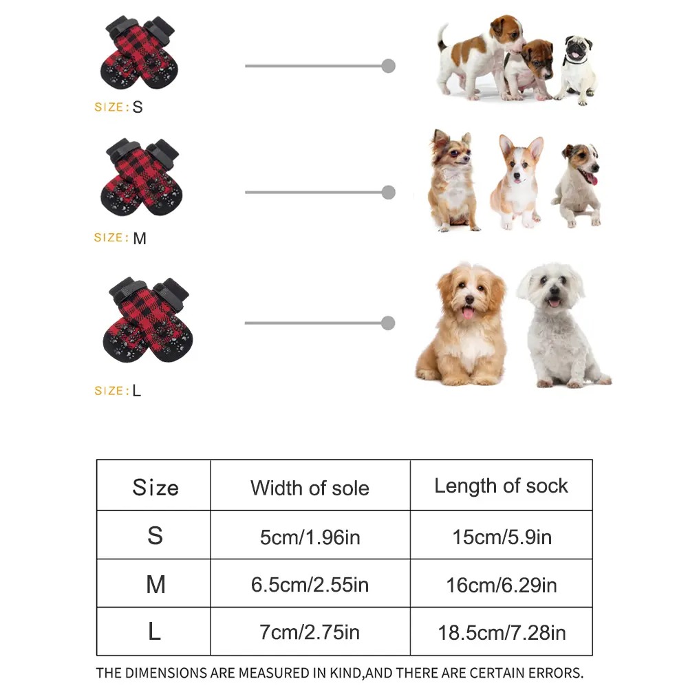 Dog Boots Waterproof Shoes Breathable Socks, with Anti-Slip Sole and Adjustable Magic Tape All Weather Protect Paws Only Fit Red