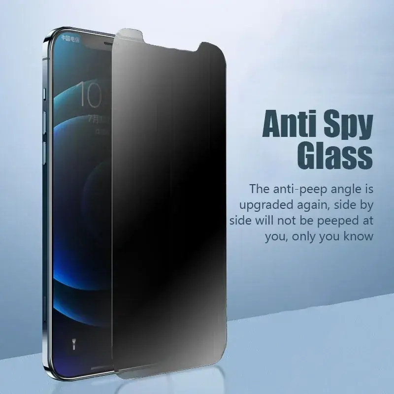 1-2PCS Anti-Spy Screen Protector For iPhone 15 14 13 12 11 Pro XS Max Privacy Tempered Glass For iPhone 13 12 Mini SE 2022 2020