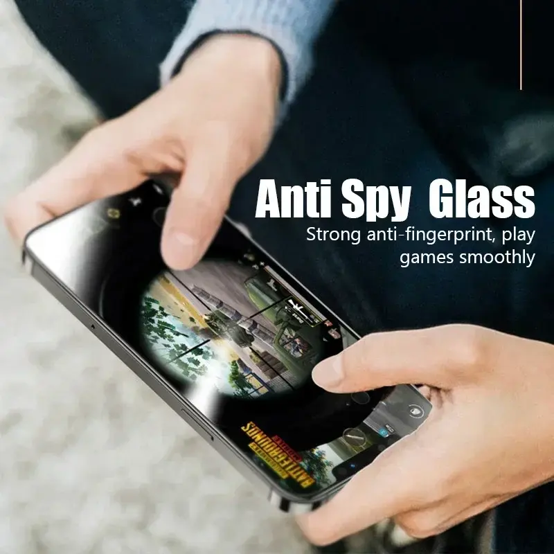 1-2PCS Anti-Spy Screen Protector For iPhone 15 14 13 12 11 Pro XS Max Privacy Tempered Glass For iPhone 13 12 Mini SE 2022 2020
