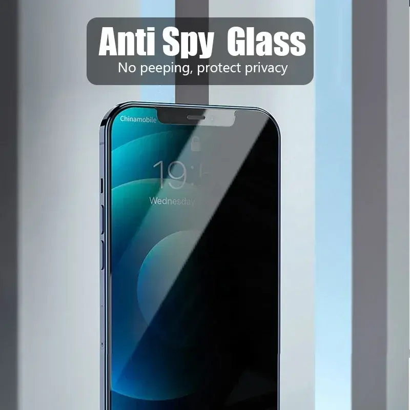 1-2PCS Anti-Spy Screen Protector For iPhone 15 14 13 12 11 Pro XS Max Privacy Tempered Glass For iPhone 13 12 Mini SE 2022 2020